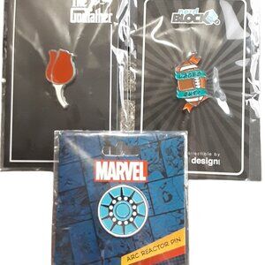 Lot of 3 Pins Godfather, Nerd Bock & Marvel New